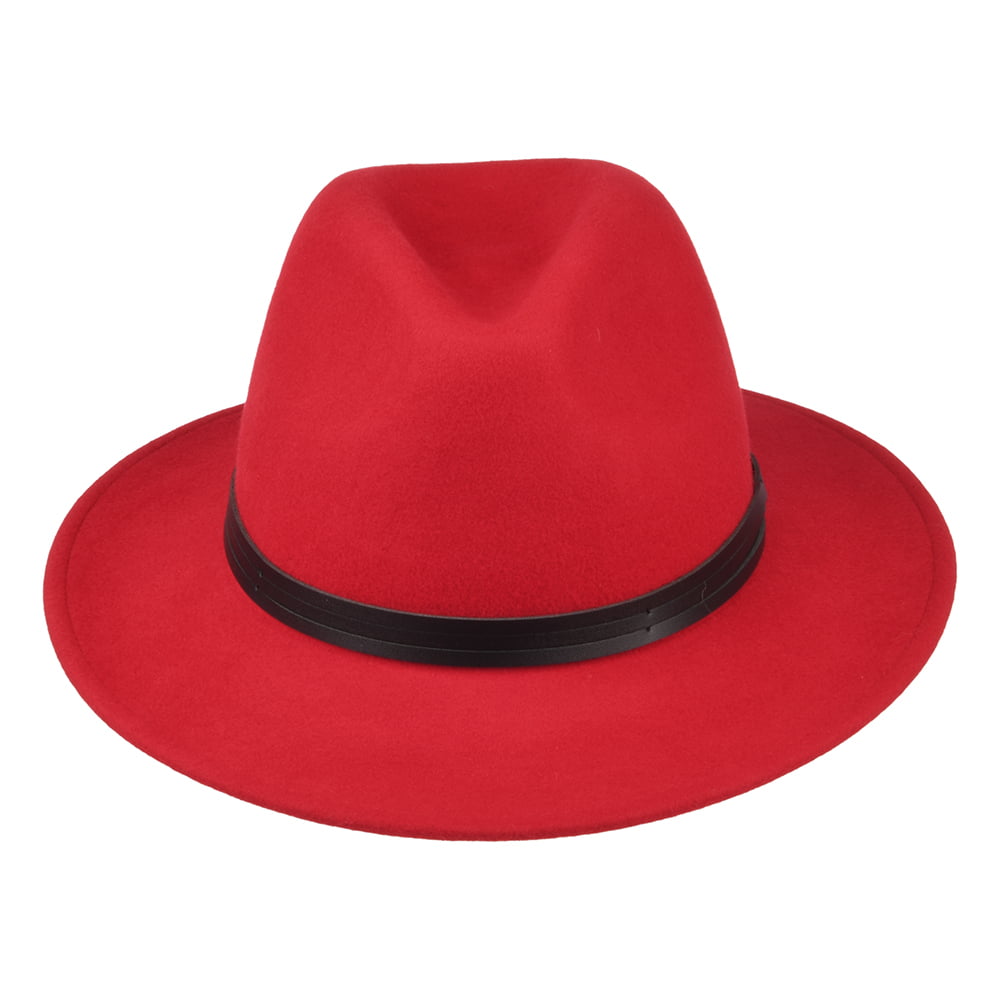 Chapeau Fedora en Laine Feutrée Hydrofuge Classic rouge FAILSWORTH