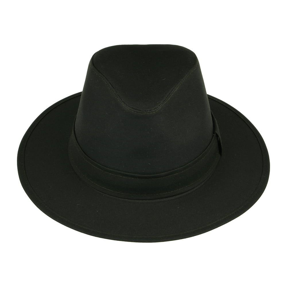 Chapeau Fedora Drifter en Coton Ciré olive FAILSWORTH