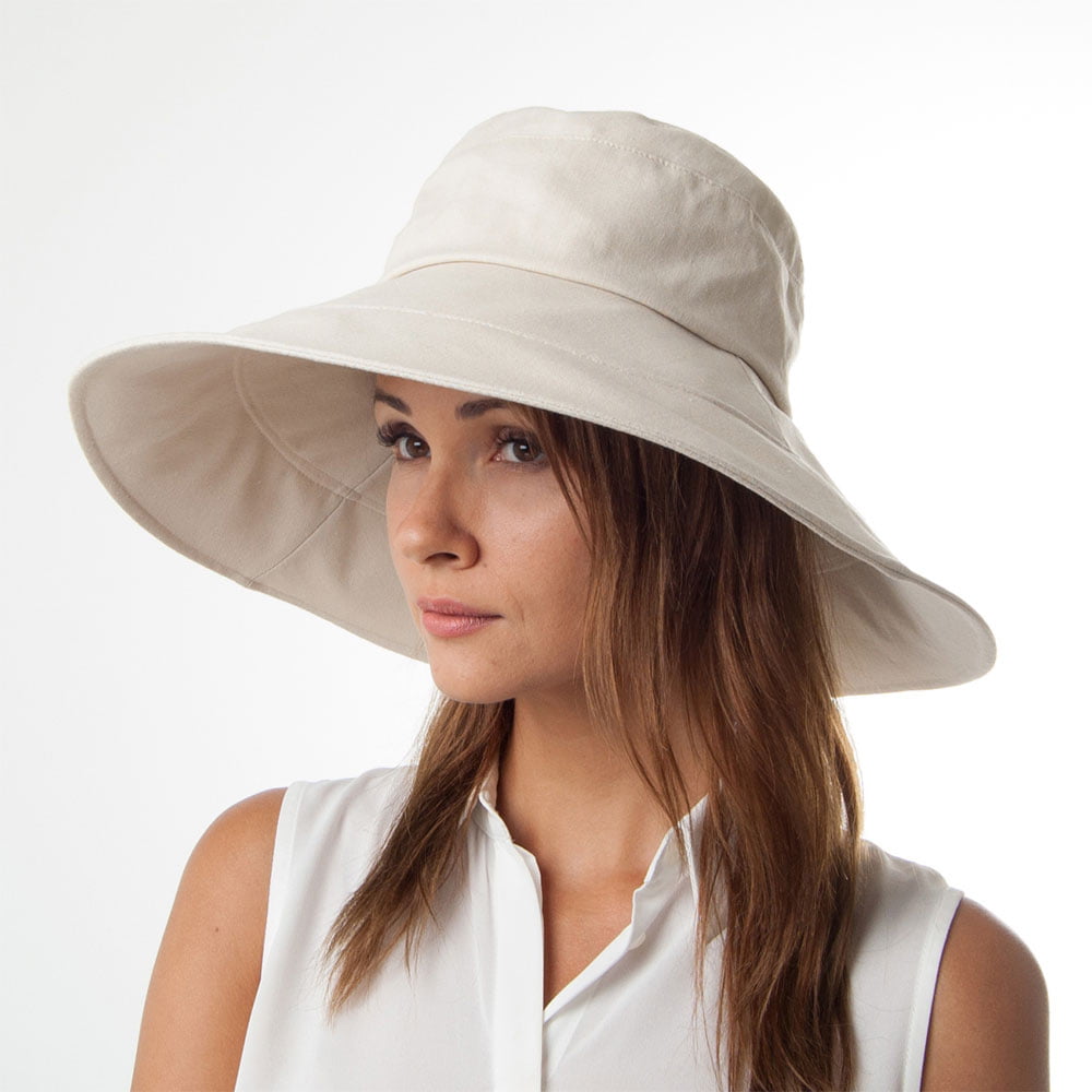 Chapeau Été Pliable Monaco beige SUR LA TÊTE
