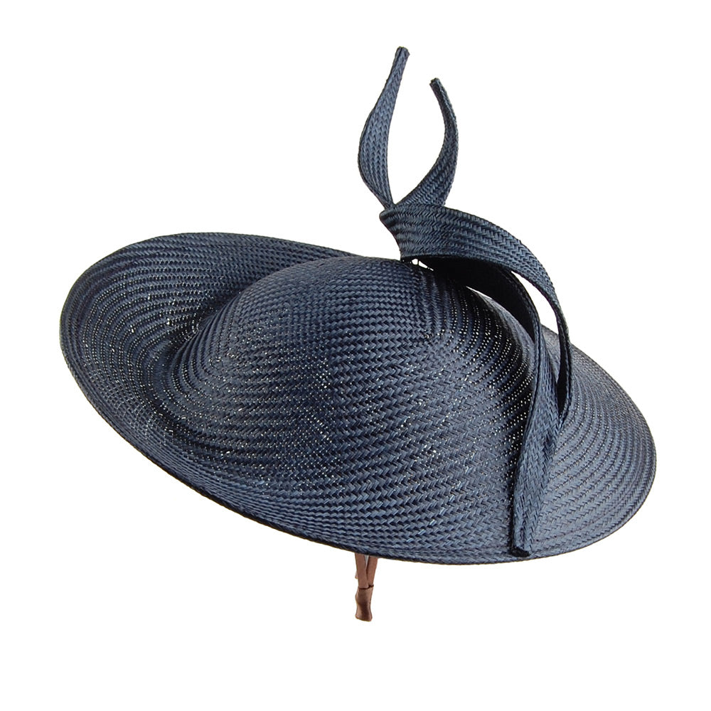 Chapeau Bibi Disque en Paille Marian bleu marine WHITELEY