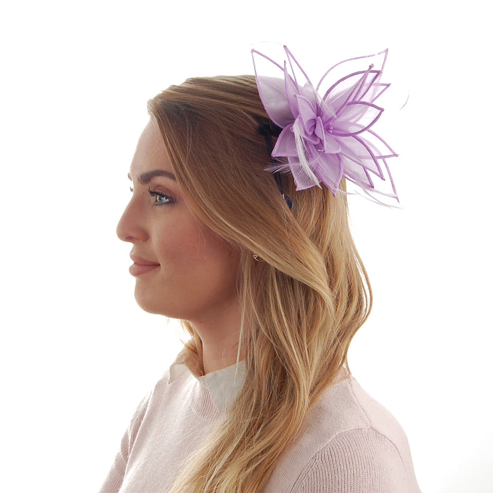 Chapeau Bibi Organza à Pince Lily lilas FAILSWORTH