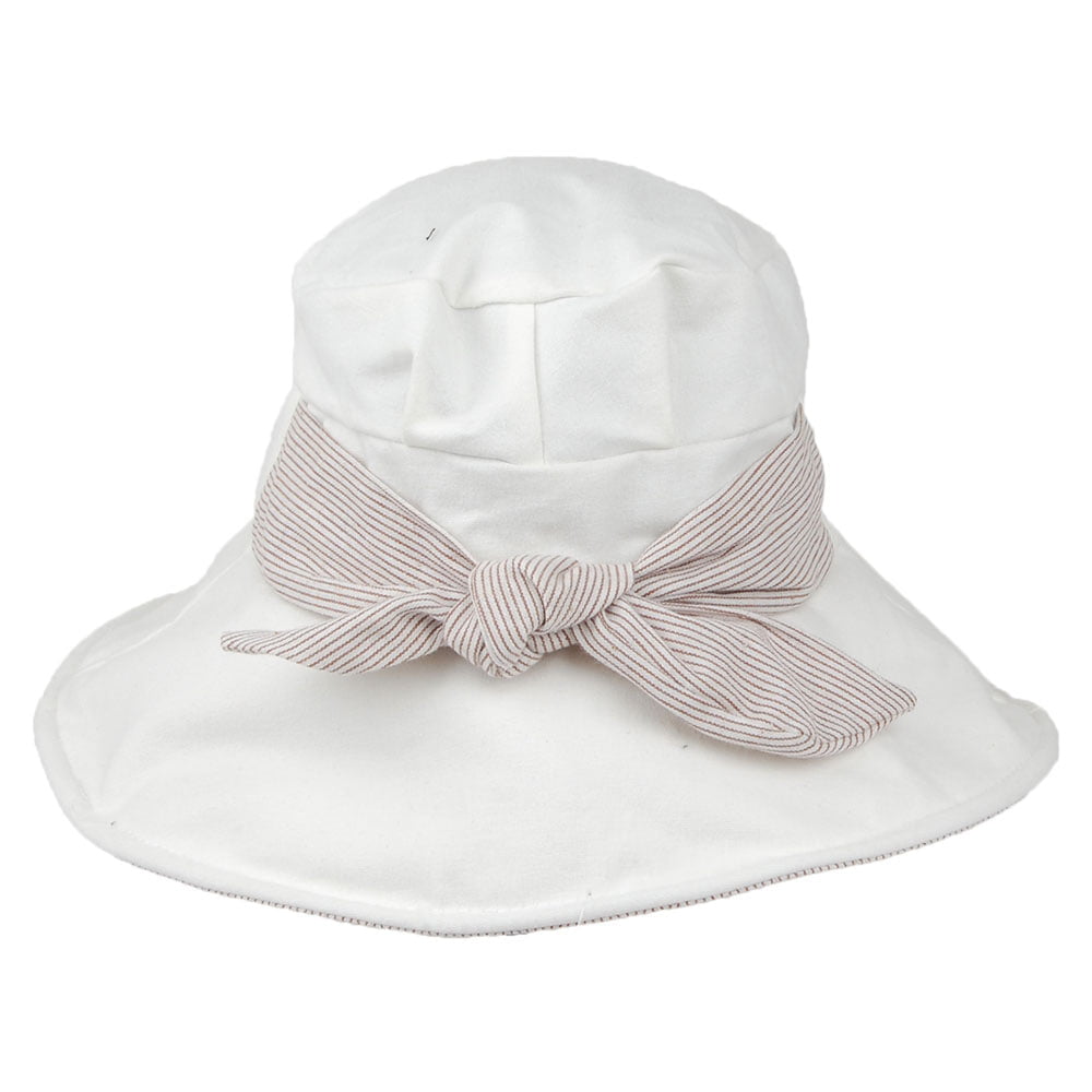Chapeau Cloche en Coton Façonnable Kissimmee blanc SCALA