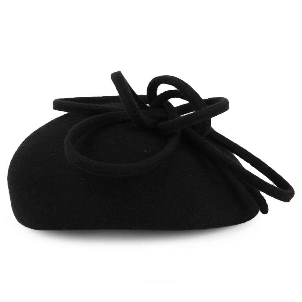 Chapeau Calot en Laine avec Boucles Rosey noir WHITELEY