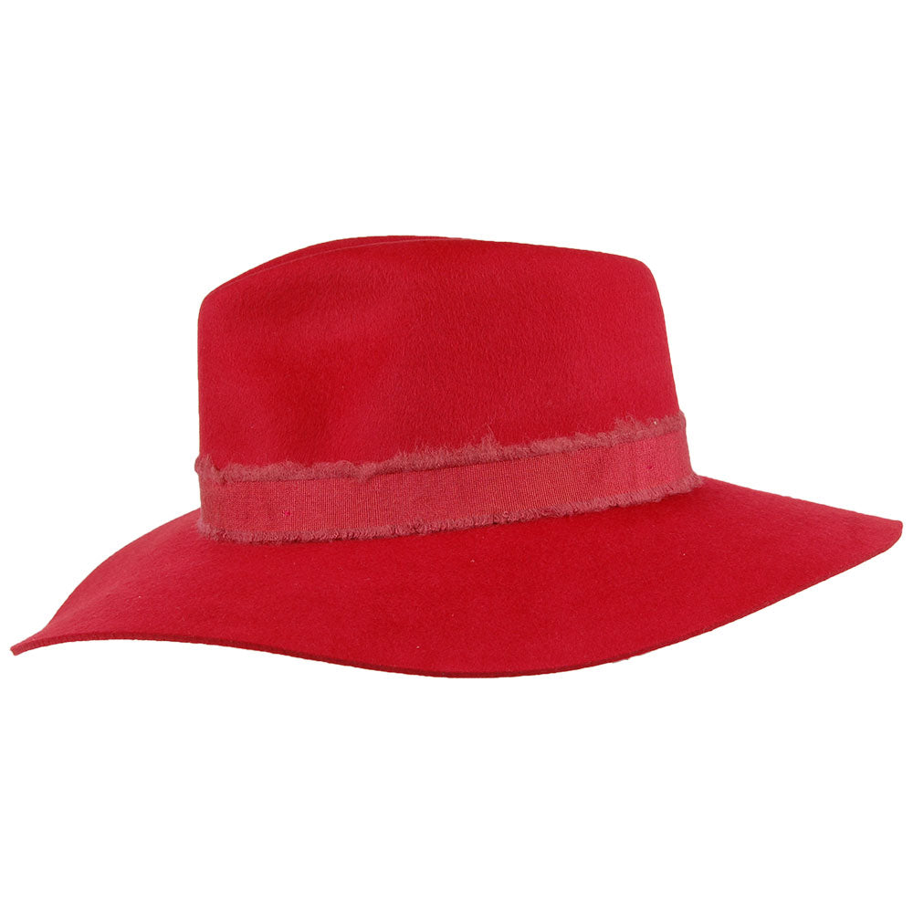Chapeau Fedora à Bord Large Ella rouge BRIXTON