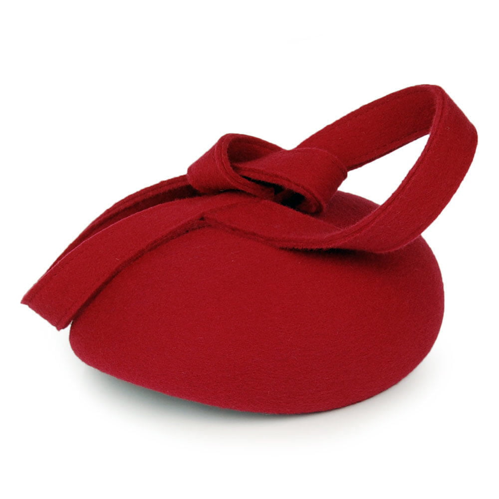 Chapeau Calot avec Boucles Carlita en Laine rouge WHITELEY