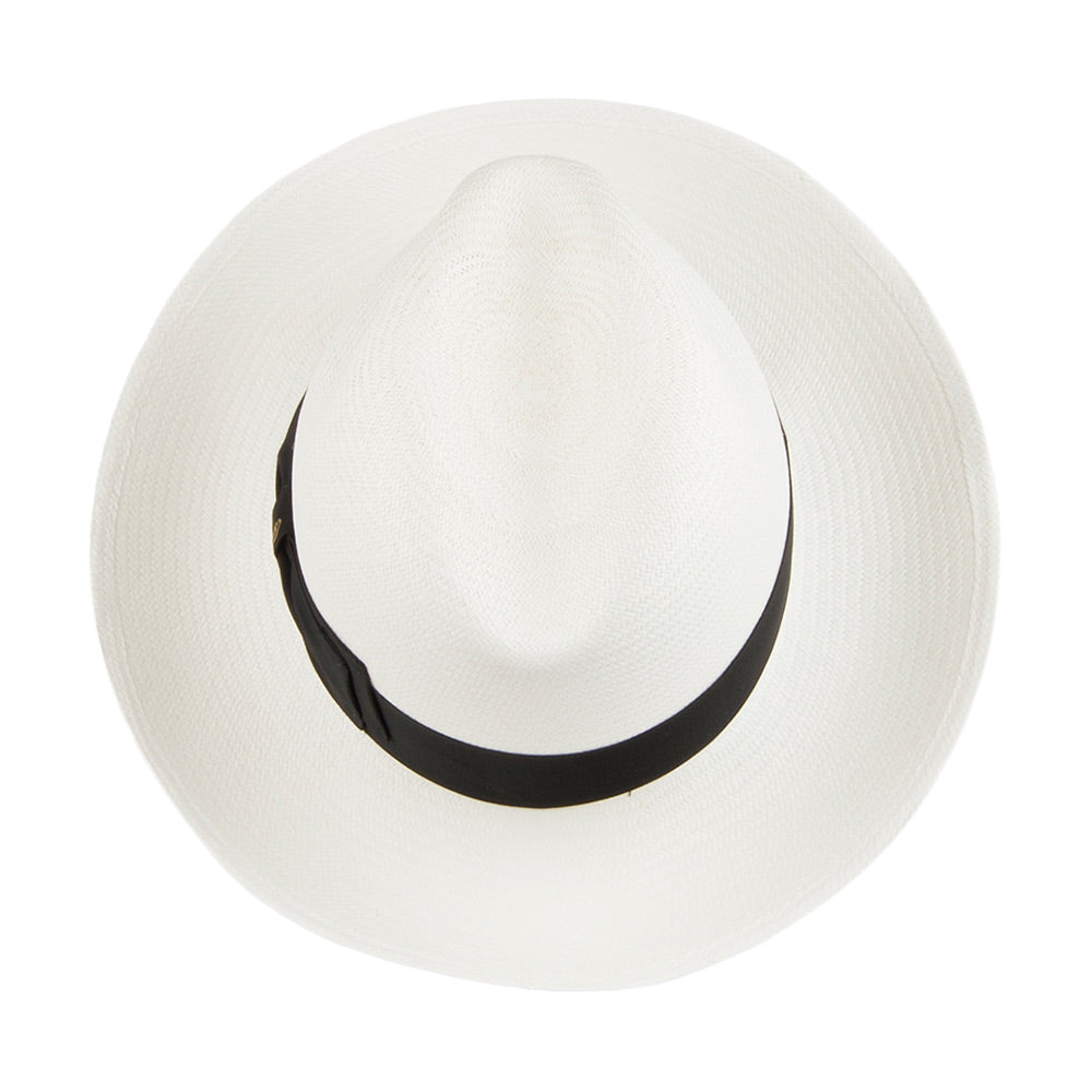 Chapeau Fedora Panama avec Bandeau noir Amadeo Fine décoloré BORSALINO