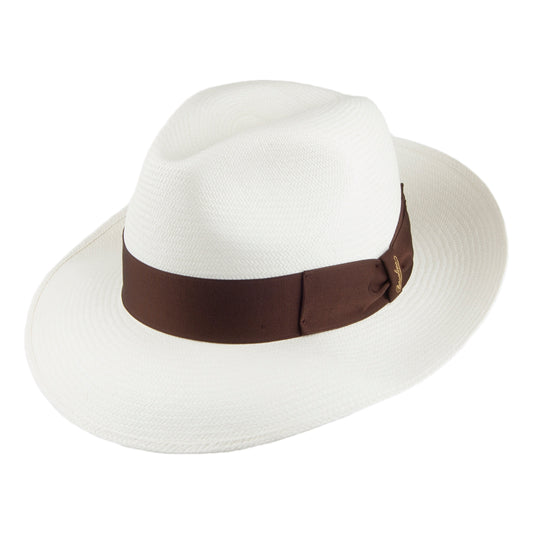 Chapeau Fedora Panama avec Bandeau marron décoloré BORSALINO