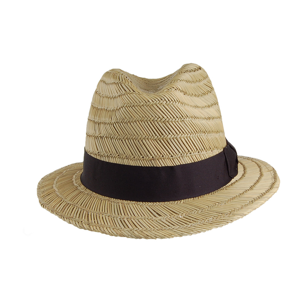 Chapeau Fedora Rollins en Paille naturel-noir BRIXTON