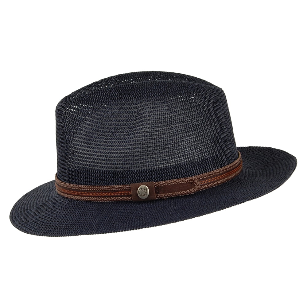 Chapeau Fedora Safari Ontario bleu marine CITY SPORT