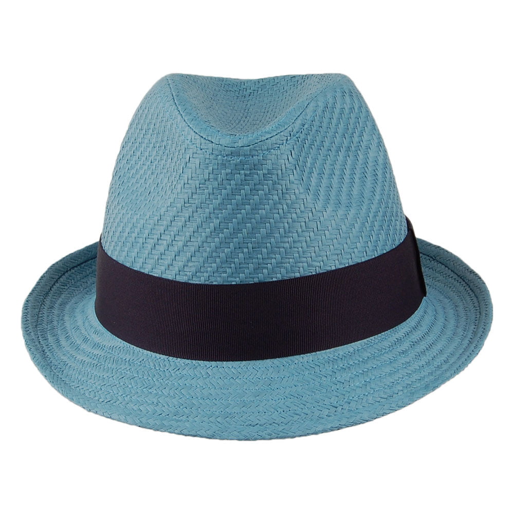 Chapeau Trilby en Paille bleu FAILSWORTH