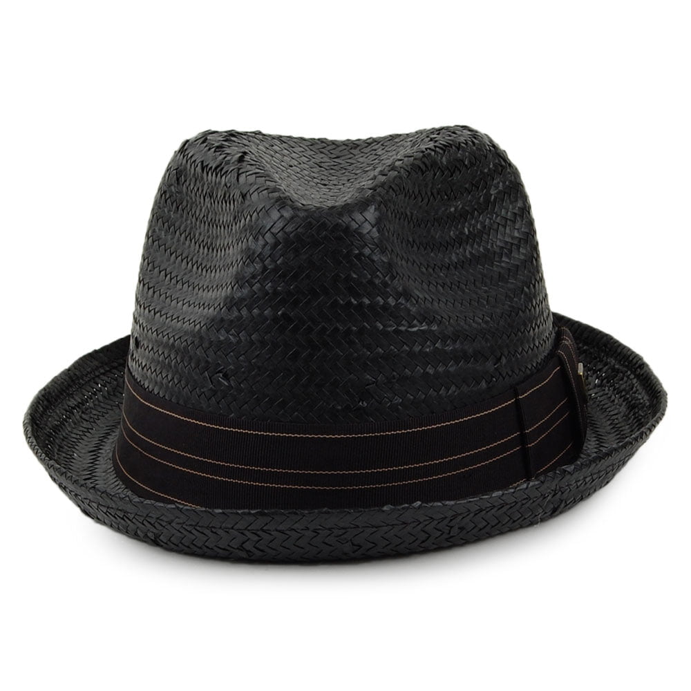 Chapeau Trilby en Paille Castor noir-beige sable BRIXTON