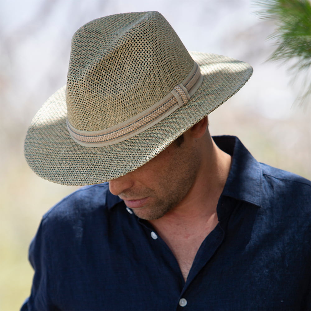 Chapeau Fedora Safari en Paille Toyo Matte Latitude naturel DORFMAN PACIFIC
