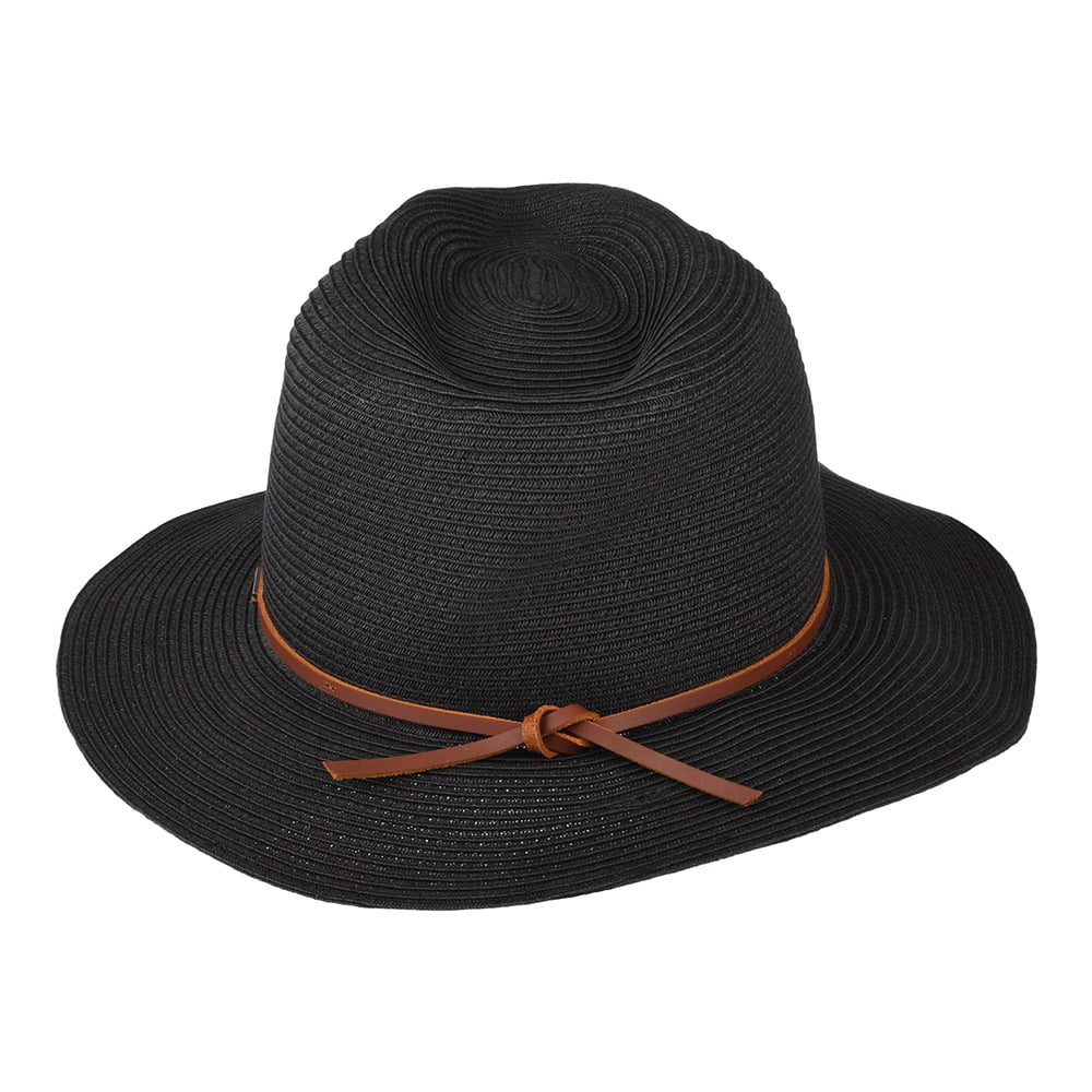 Chapeau Fedora en Paille Pliable Wesley noir BRIXTON