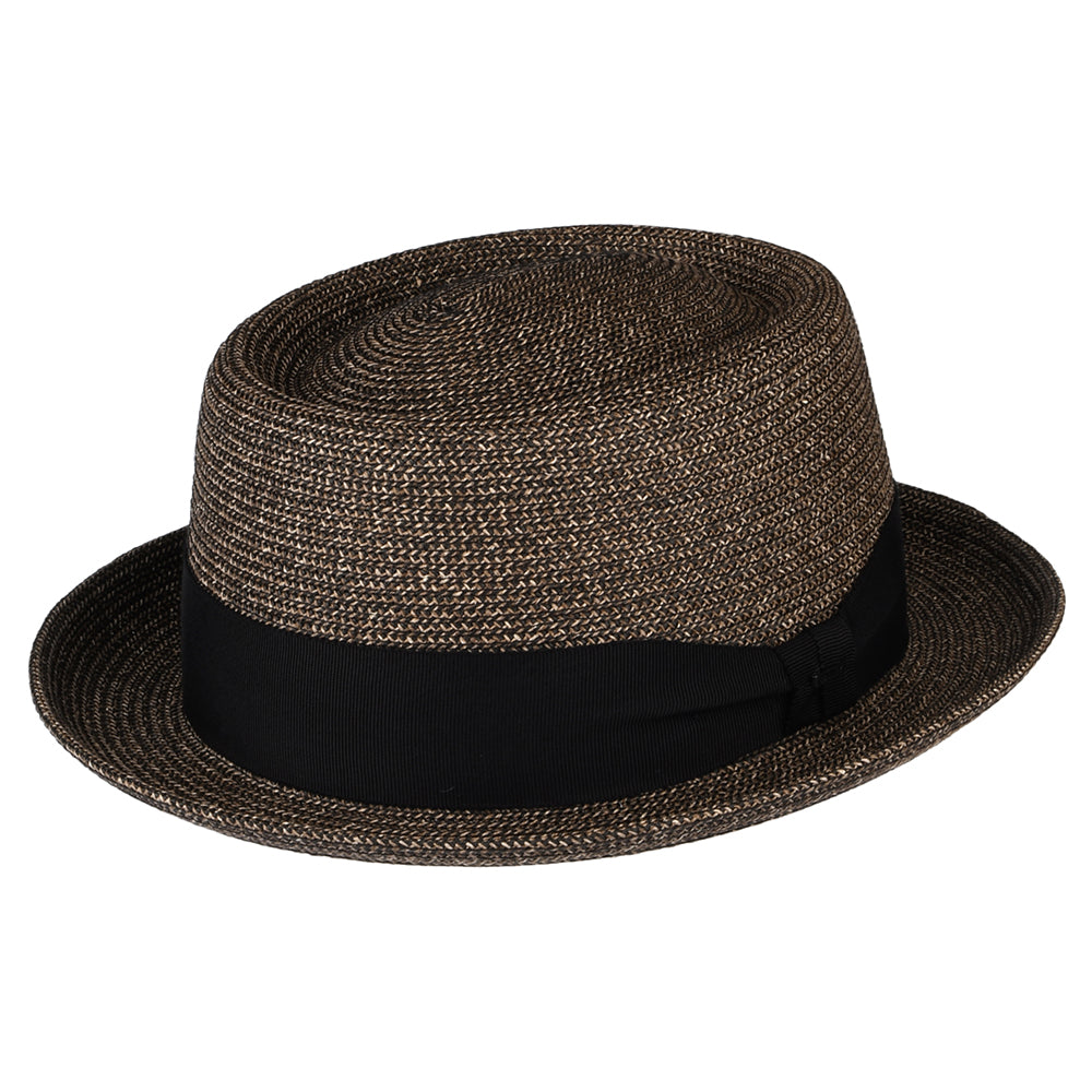 Jiaxu Chapeau Pork Pie Bandeau Tête De Vache - Chapeau Jazz Vintage Taille 58 Cm (Noir)