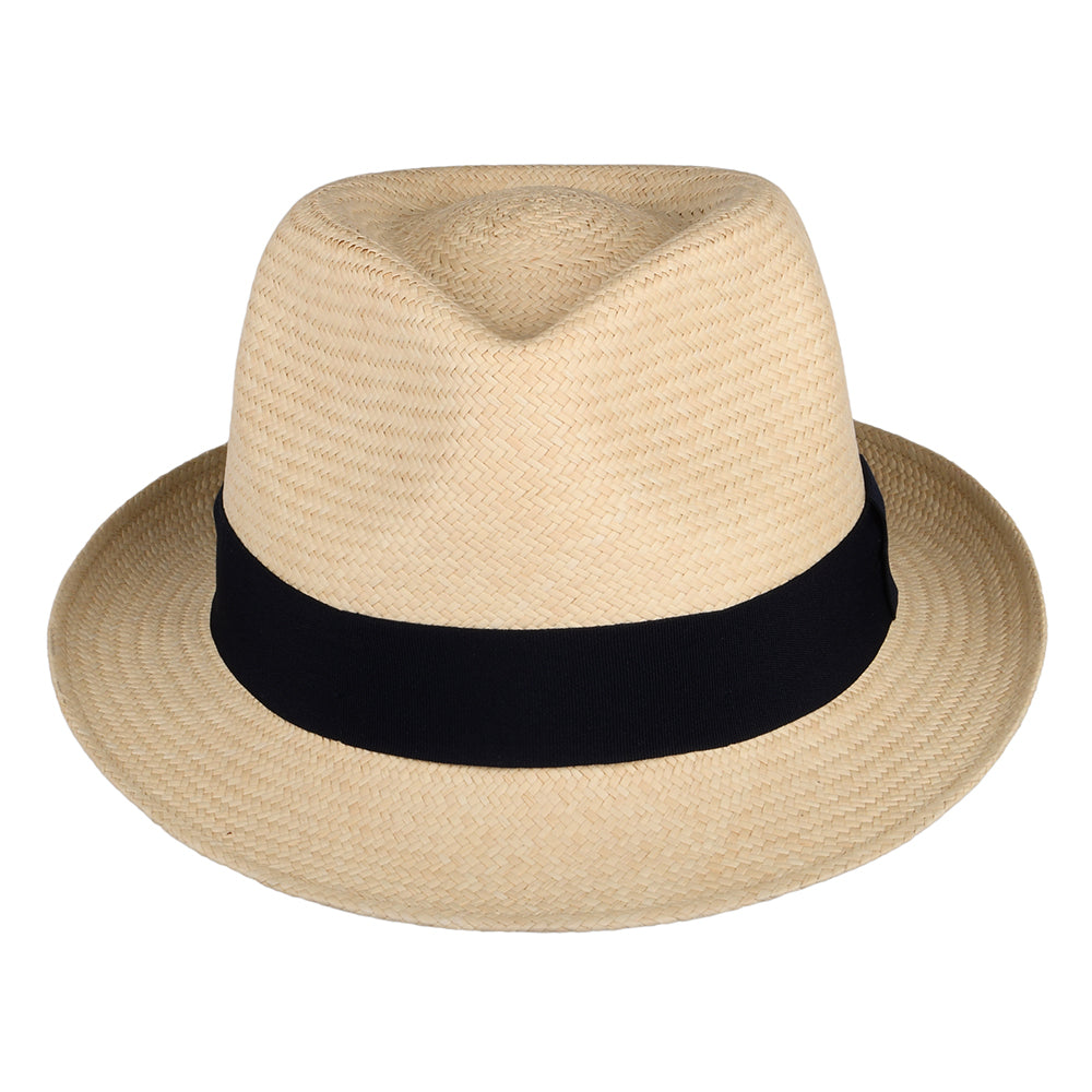 Chapeau Trilby Panama naturel-bleu marine FAILSWORTH