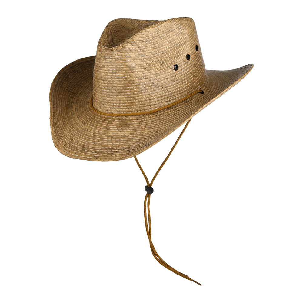 Chapeau Australien En Paille El Paso Naturel - Style Classique Avec Bandeau Cuir
