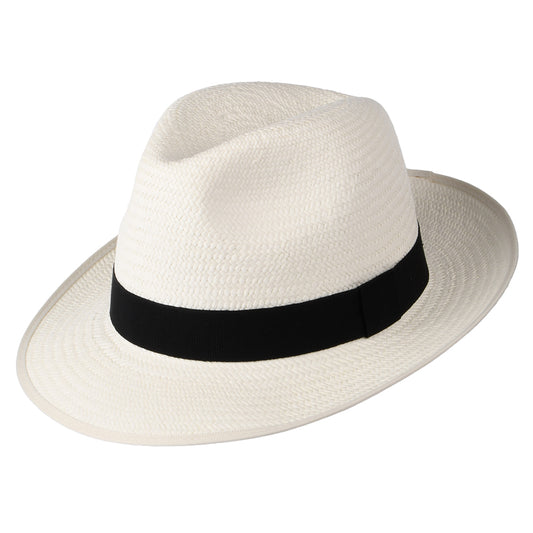 Chapeau Fedora Panama avec Bandeau noir Bexley décoloré CHRISTYS
