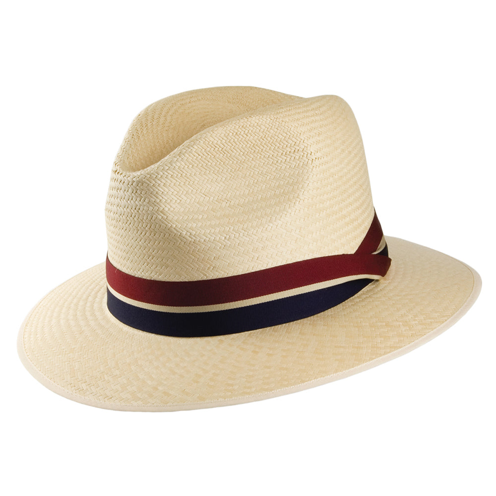 Chapeau Fedora Panama Safari avec Bandeau à Rayures OLNEY