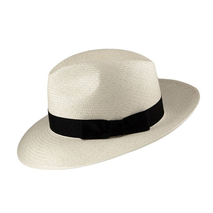 Chapeau Fedora Panama à Bord Rabattable naturel avec Bandeau noir OLNEY