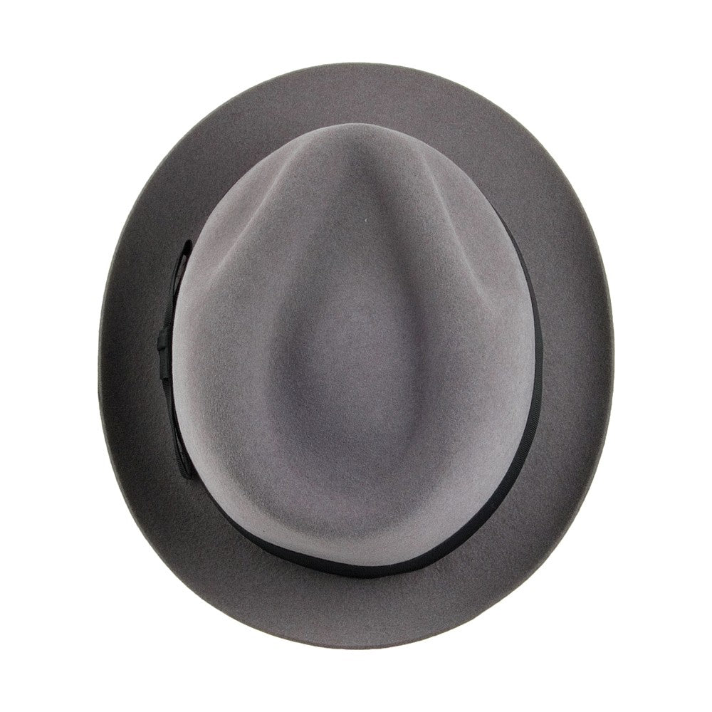 Chapeau Trilby en Fourrure Feutrée Pinch Vegas gris clair CHRISTYS
