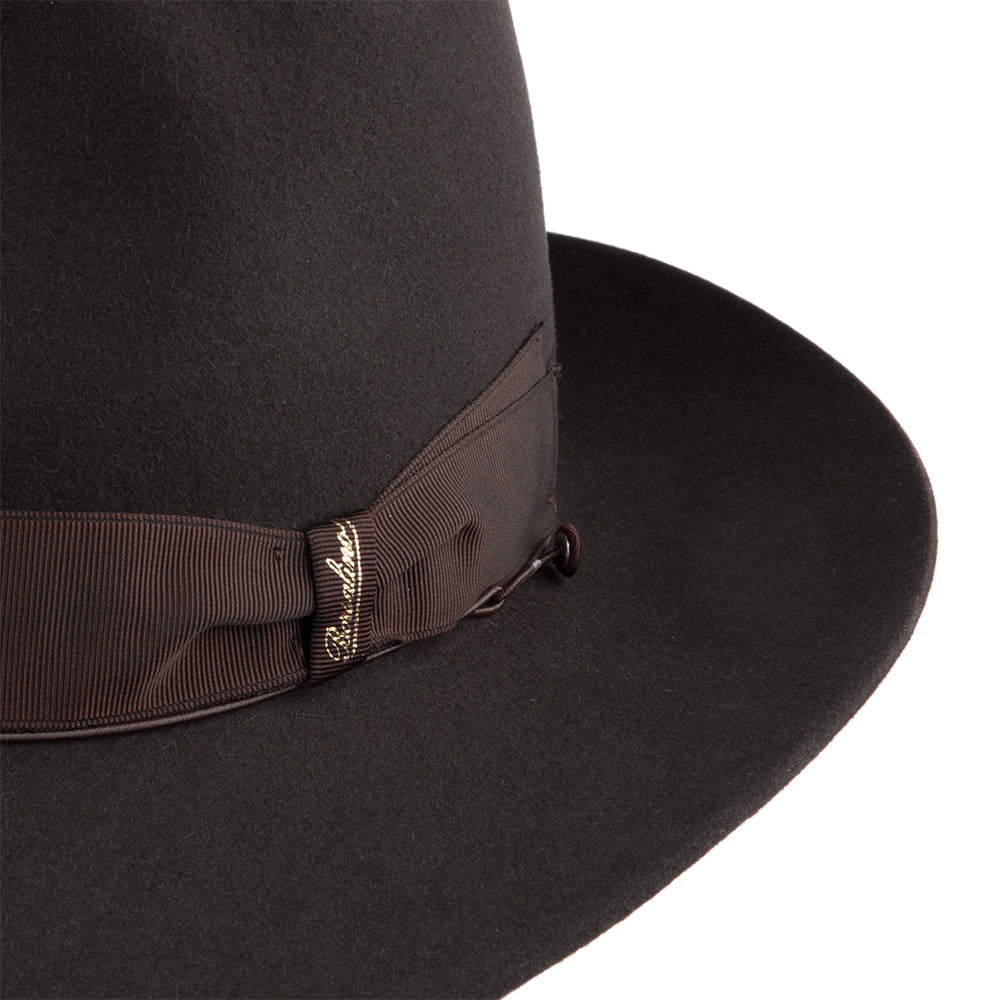 Chapeau Fedora en Fourrure Feutrée Avalon marron foncé BORSALINO