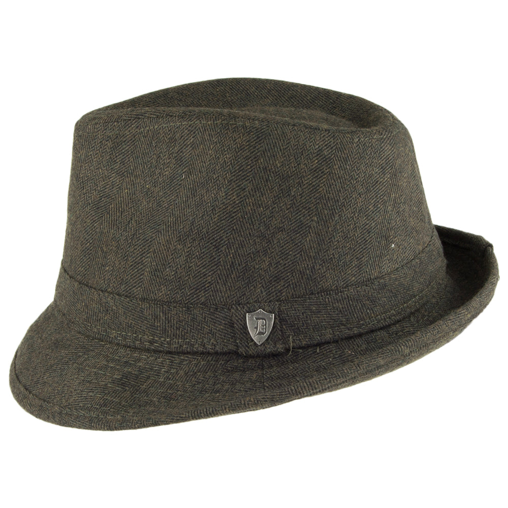 Chapeau Trilby en Laine Mélangée olive DORFMAN PACIFIC