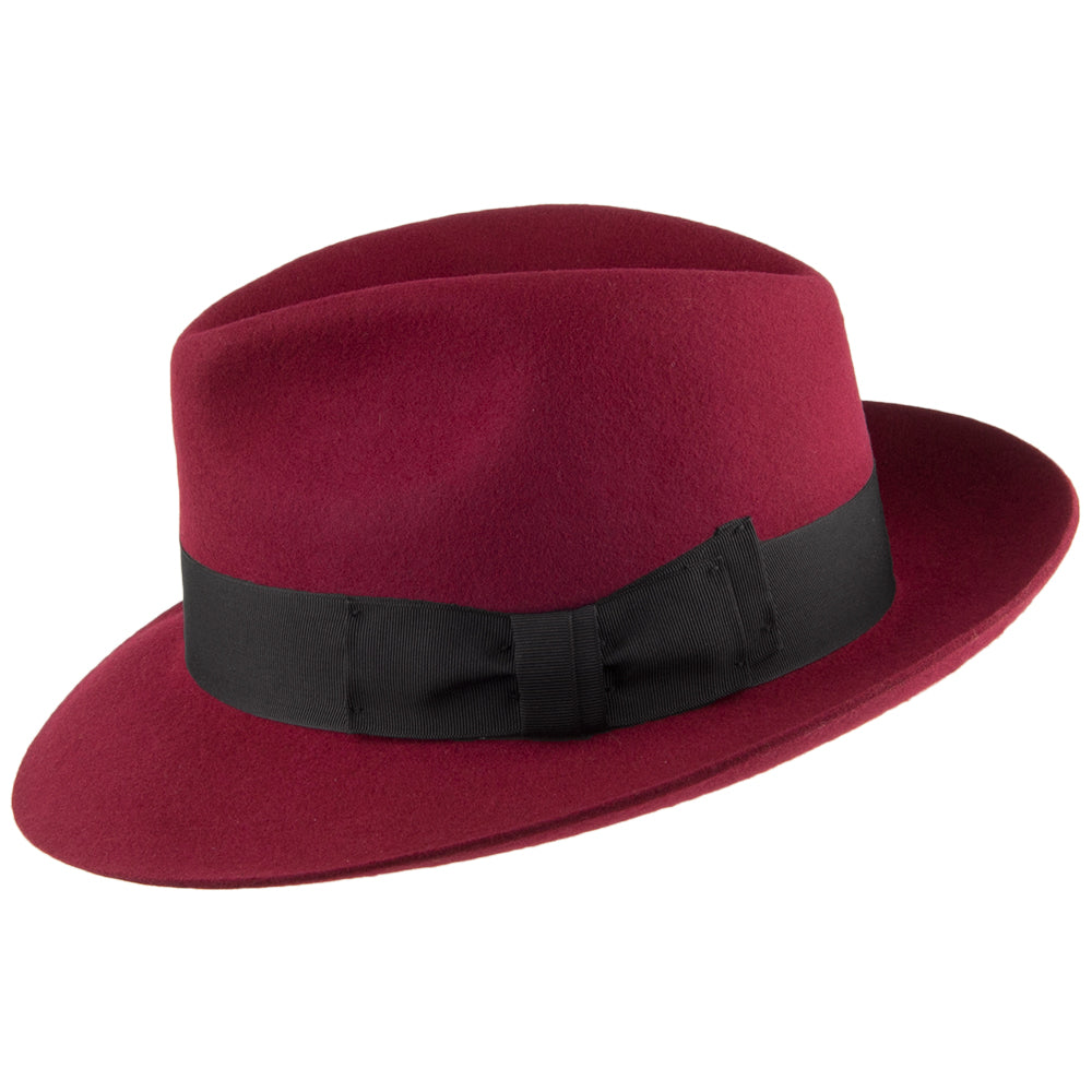 Chapeau Fedora en Laine Feutrée Mayfair bordeaux DENTON