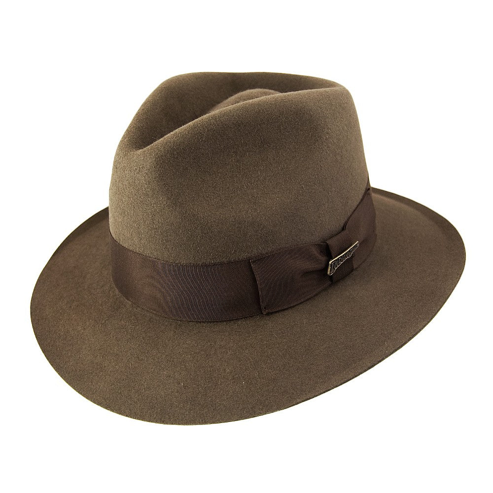 Chapeau Fedora en Fourrure Feutrée marron INDIANA JONES