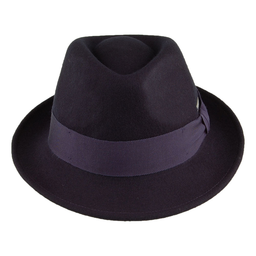Chapeau Trilby en Laine Feutrée bleu marine SEEBERGER