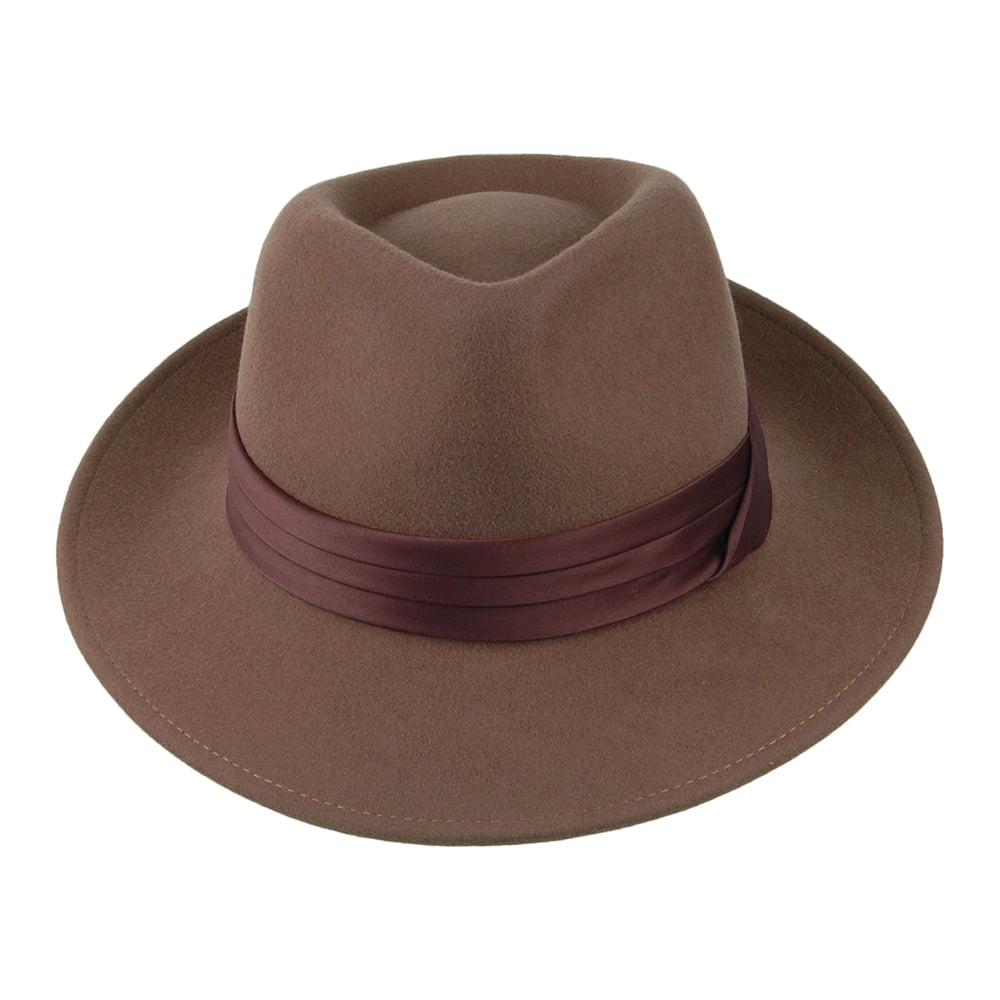 Chapeau Fedora en Laine Feutrée Goodman camel BRIXTON