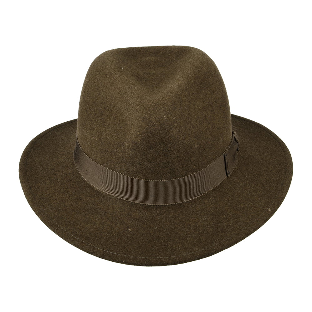 Chapeau Fedora en Laine Feutrée Déformable Hydrofuge Curtis olive BAILEY