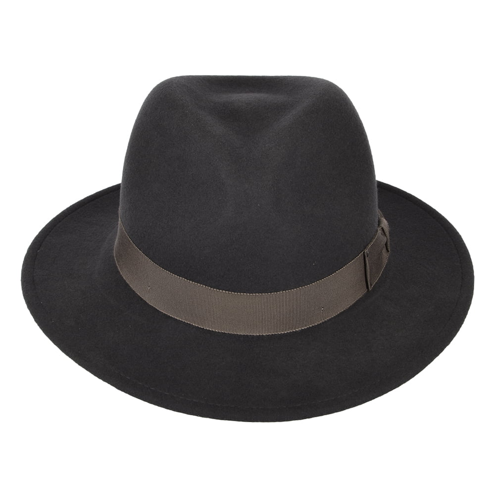 Chapeau Fedora en Laine Feutrée Déformable Hydrofuge Curtis gris BAILEY