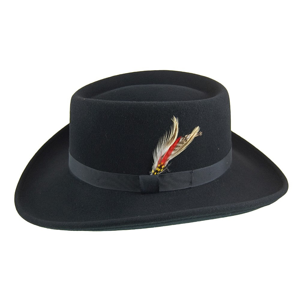 Chapeau Gambler en Laine Feutrée Midnight noir NEW YORK HAT CO.
