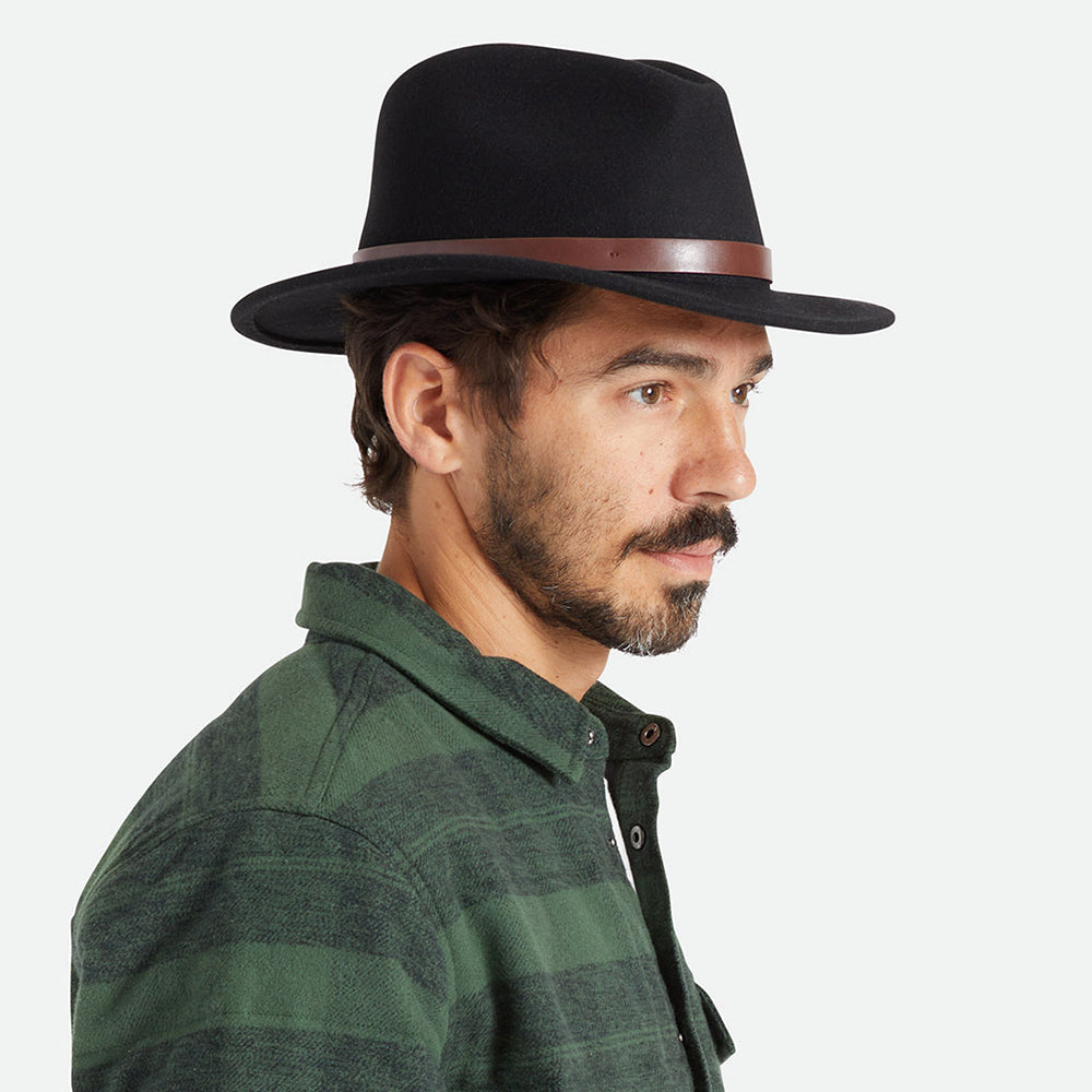 Chapeau Fedora en Laine Feutrée Messer noir BRIXTON