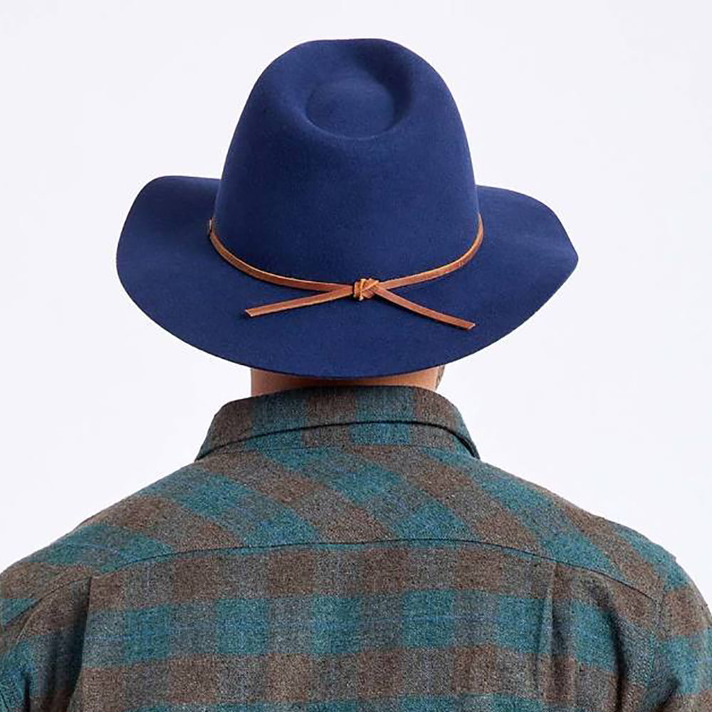 Chapeau Fedora en Laine Feutrée Wesley bleu BRIXTON