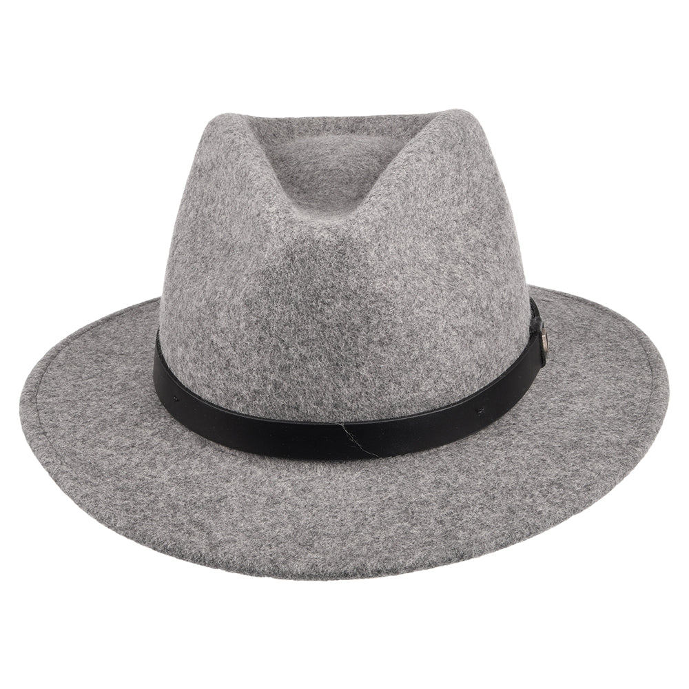 Chapeau Fedora en Laine Feutrée Messer gris chiné BRIXTON
