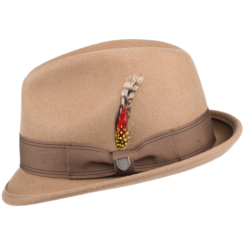 Chapeau Trilby en Laine Feutrée Gain khaki BRIXTON