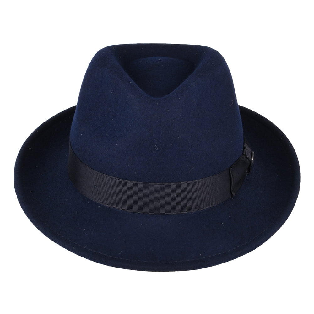 Chapeau Trilby en Laine Feutrée Maglor bleu marine BAILEY