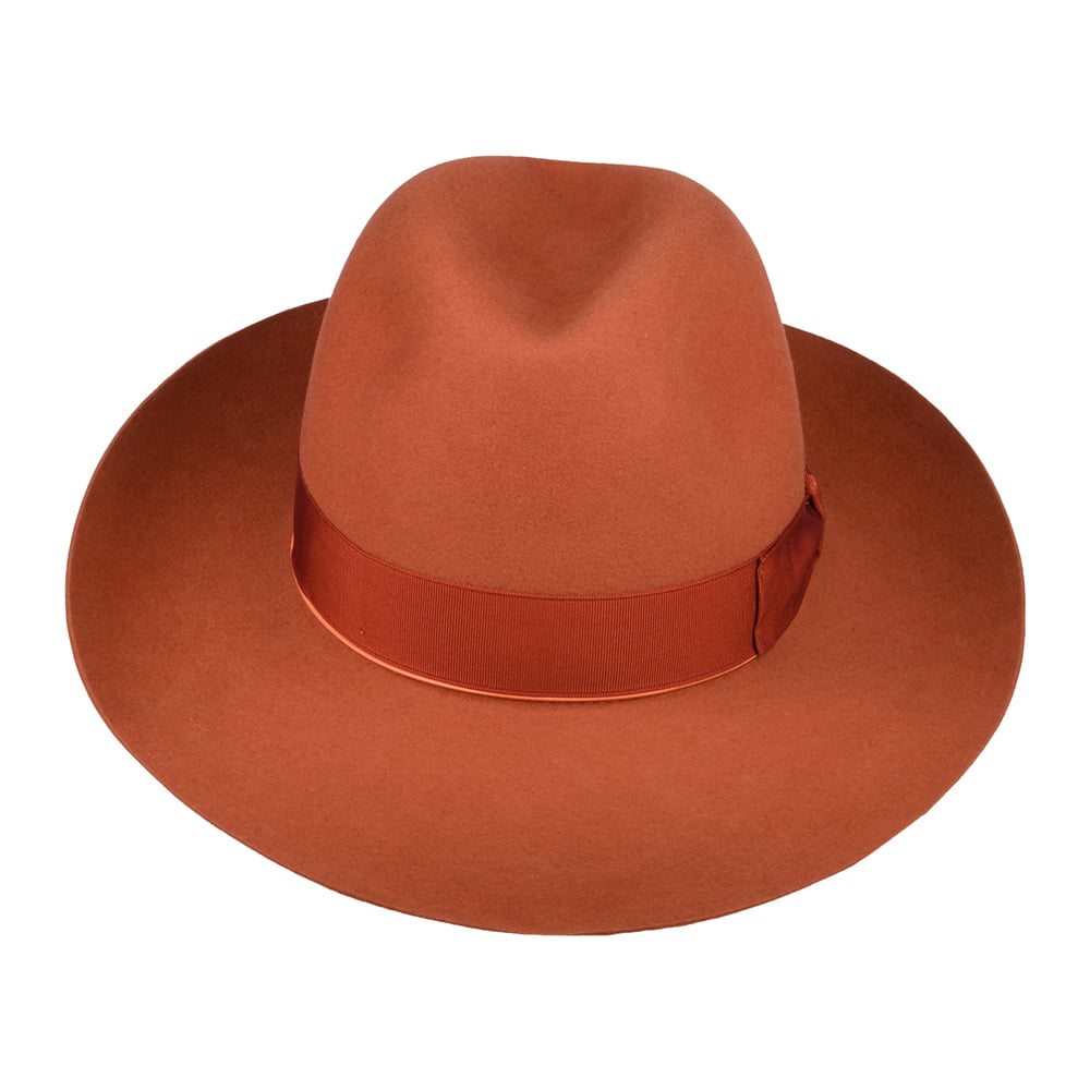 Chapeau Fedora en Fourrure Feutrée Avalon ocre BORSALINO