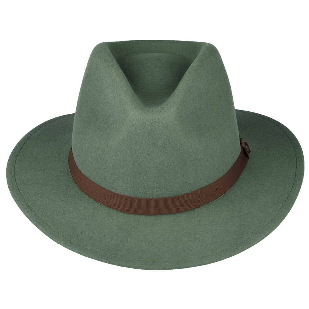 Chapeau Fedora en Laine Feutrée Pliable Messer olive clair BRIXTON