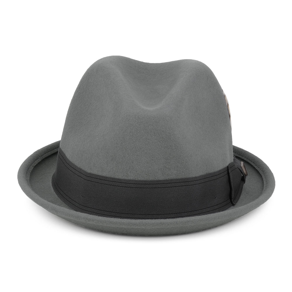 Chapeau Trilby en Laine Feutrée Gain gris BRIXTON