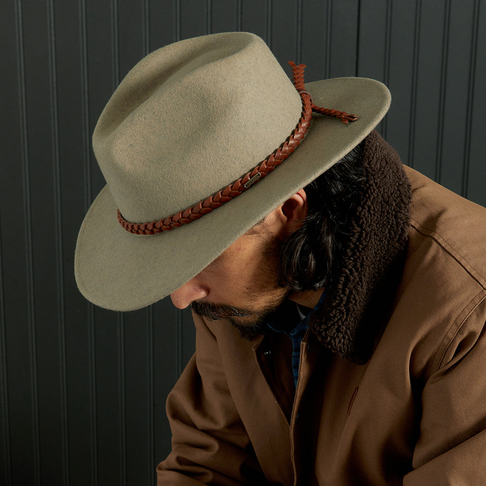 Chapeau Fedora en Laine Feutrée Messer Western naturel chiné BRIXTON