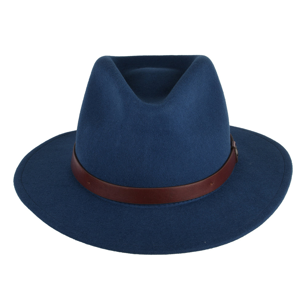 Chapeau Fedora en Laine Feutrée Messer bleu BRIXTON