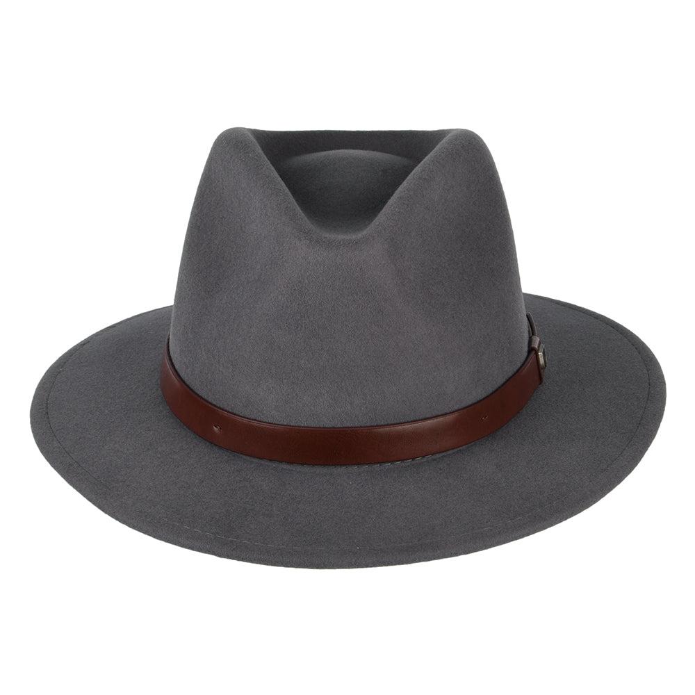 Chapeau Fedora en Laine Feutrée Messer gris moyen BRIXTON