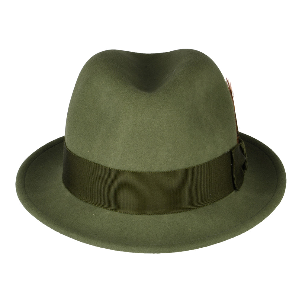 Chapeau Trilby en Laine Feutrée Déformable Hydrofuge Tino olive BAILEY