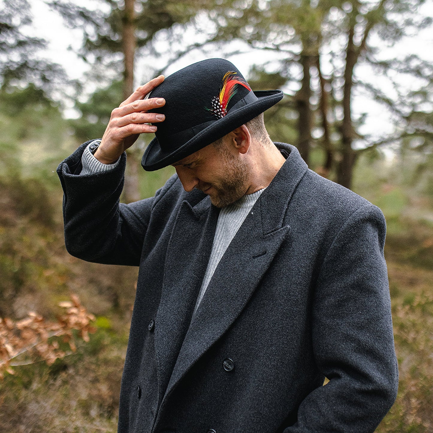 Chapeau Melon Anglais en Laine Feutrée noir JAXON & JAMES