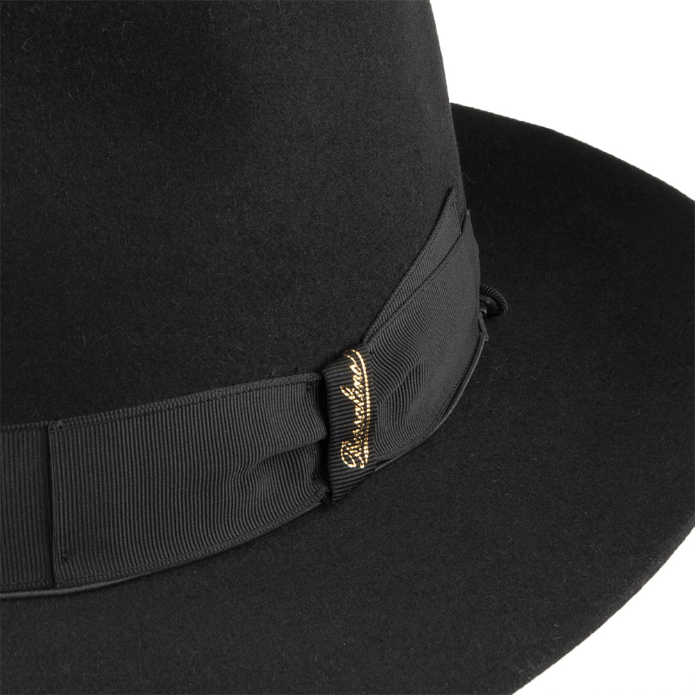 Chapeau Fedora en Fourrure Feutrée Avalon noir BORSALINO