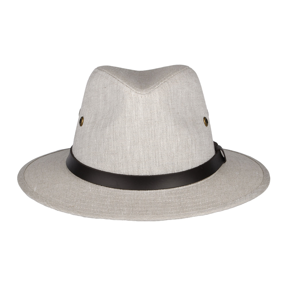 Chapeau Fedora Safari en Lin Irlandais mélanges de naturels FAILSWORTH