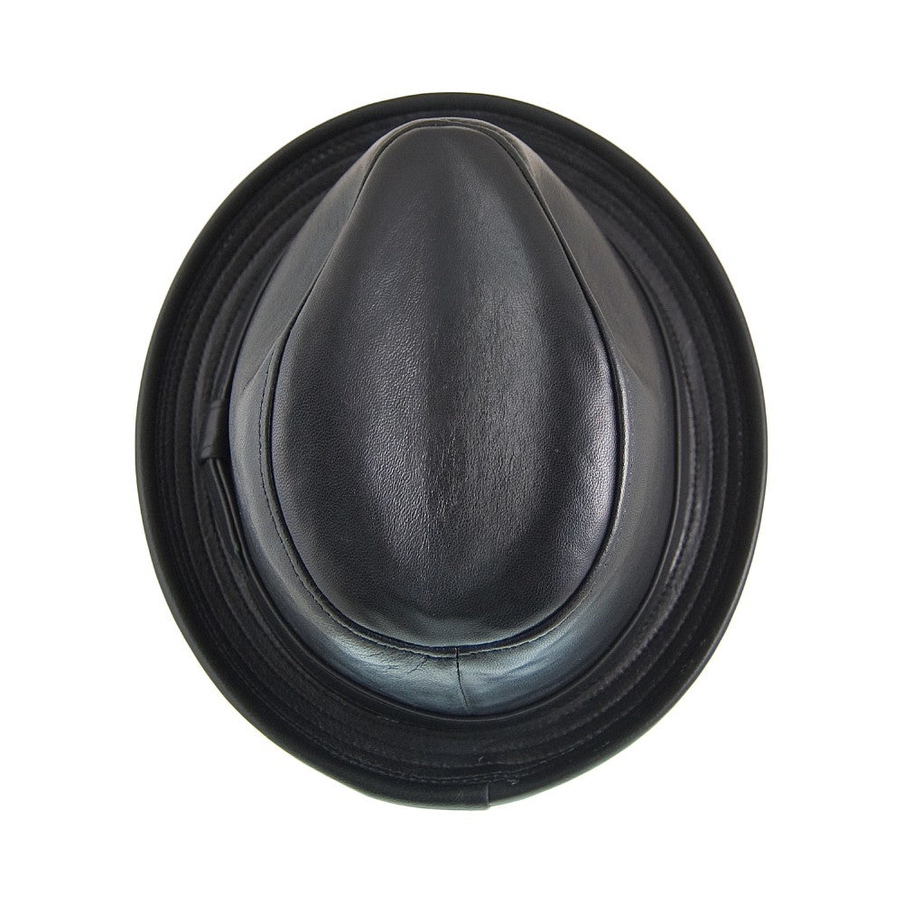 Chapeau Trilby en Cuir noir NEW YORK HAT CO.