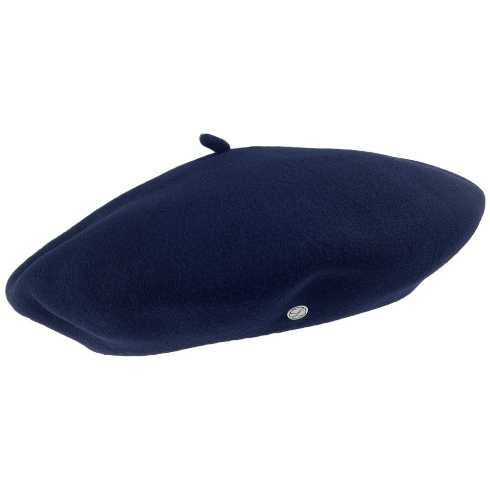 Béret Alpin Tarte Bleu Marine 100% Laine DCA France - Élégance Classique Et Chaleur Naturelle